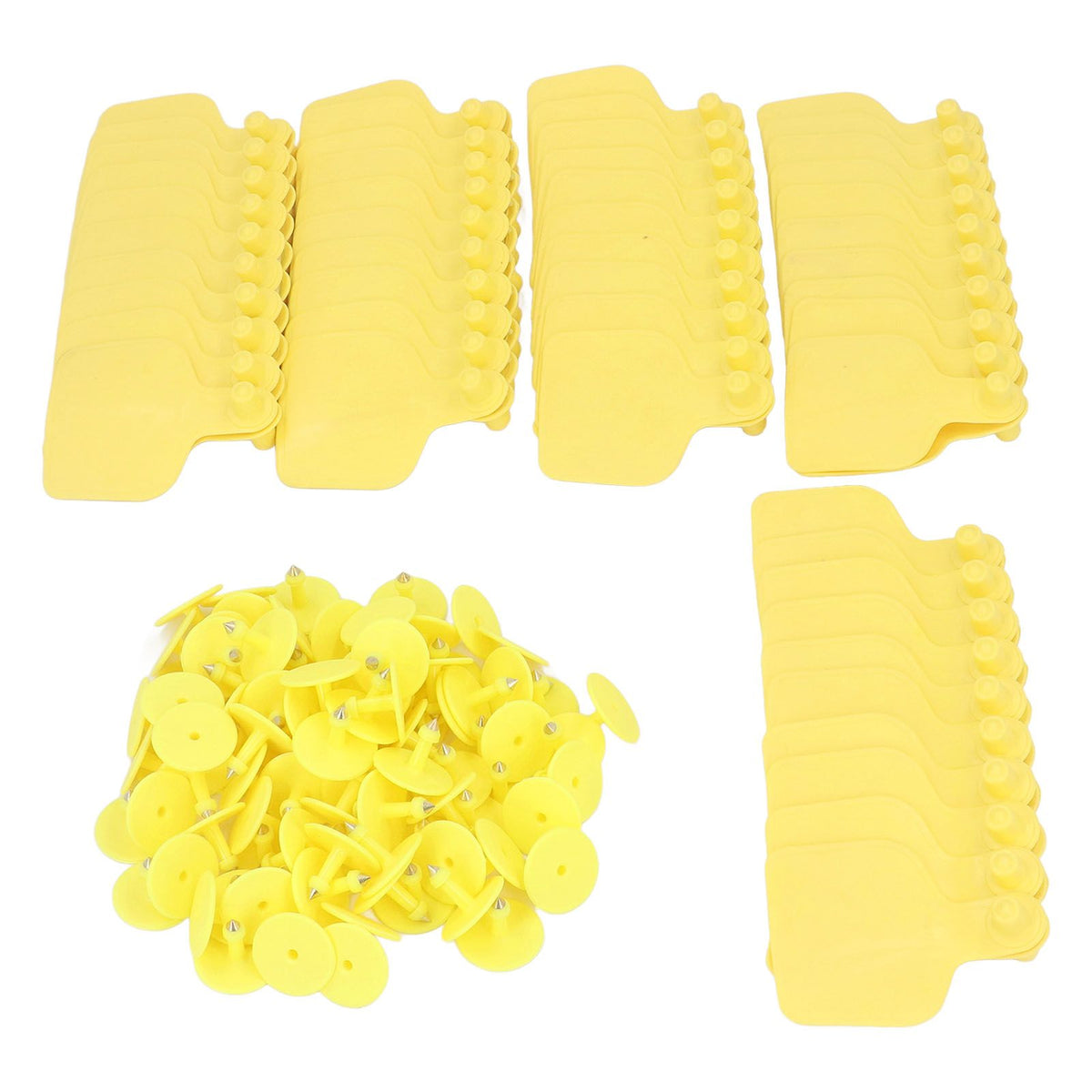 100 Pack Yellow Cattle Ear Tags – Polyurethane Livestock ID
