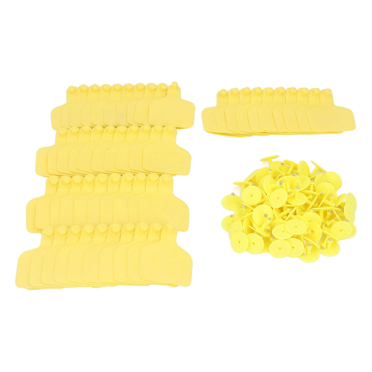 100 Pack Yellow Cattle Ear Tags – Polyurethane Livestock ID