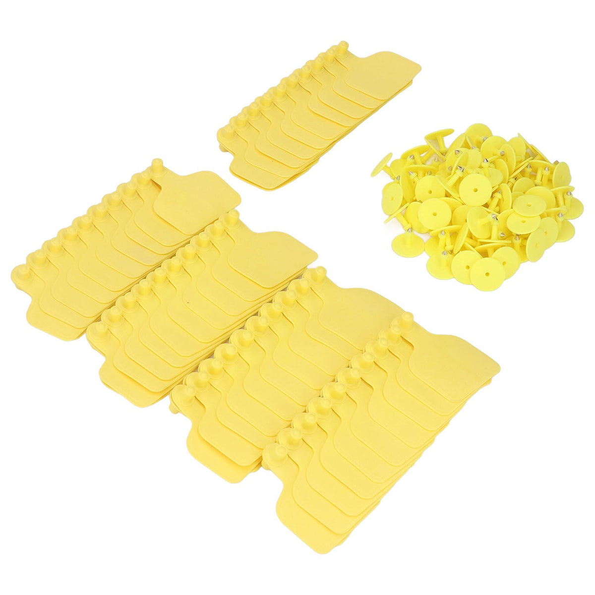 100 Pack Yellow Cattle Ear Tags – Polyurethane Livestock ID