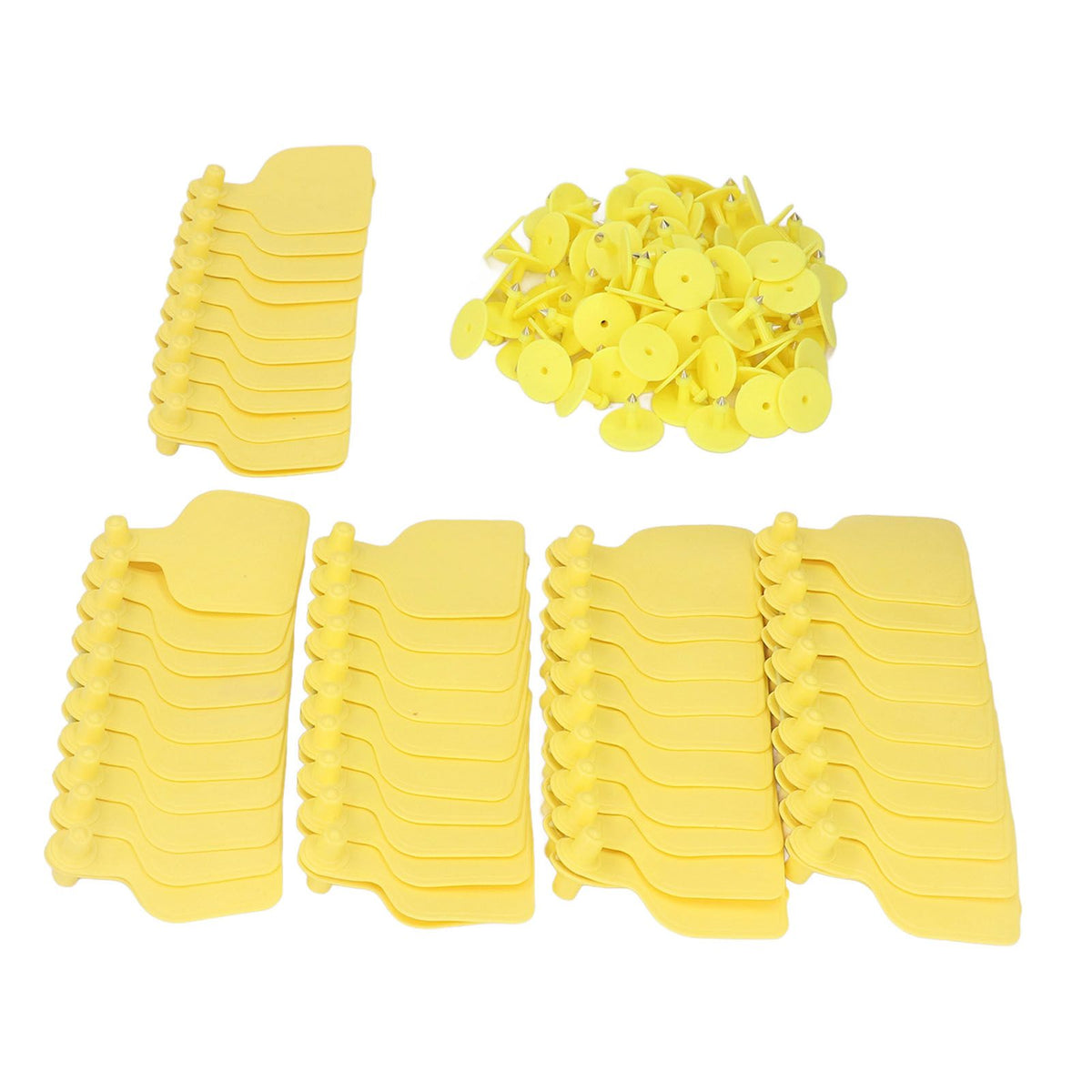 100 Pack Yellow Cattle Ear Tags – Polyurethane Livestock ID
