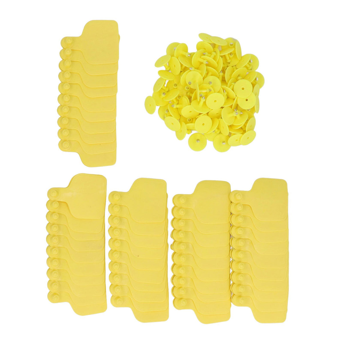 100 Pack Yellow Cattle Ear Tags – Polyurethane Livestock ID