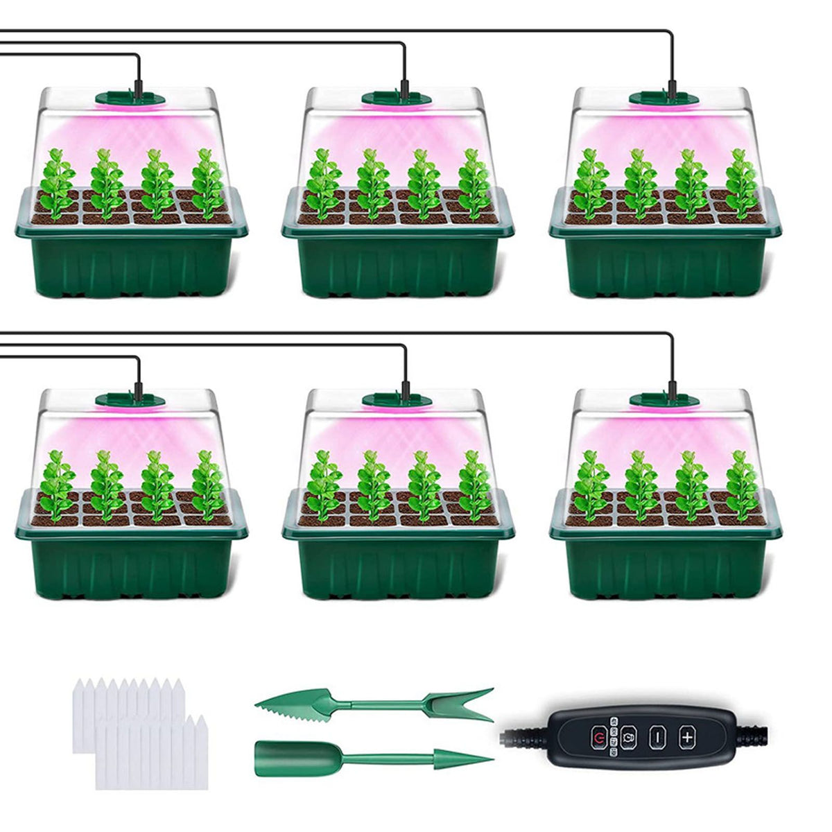 Plant Starter Kit with Humidity Dome and Full Spectrum LED Grow Light