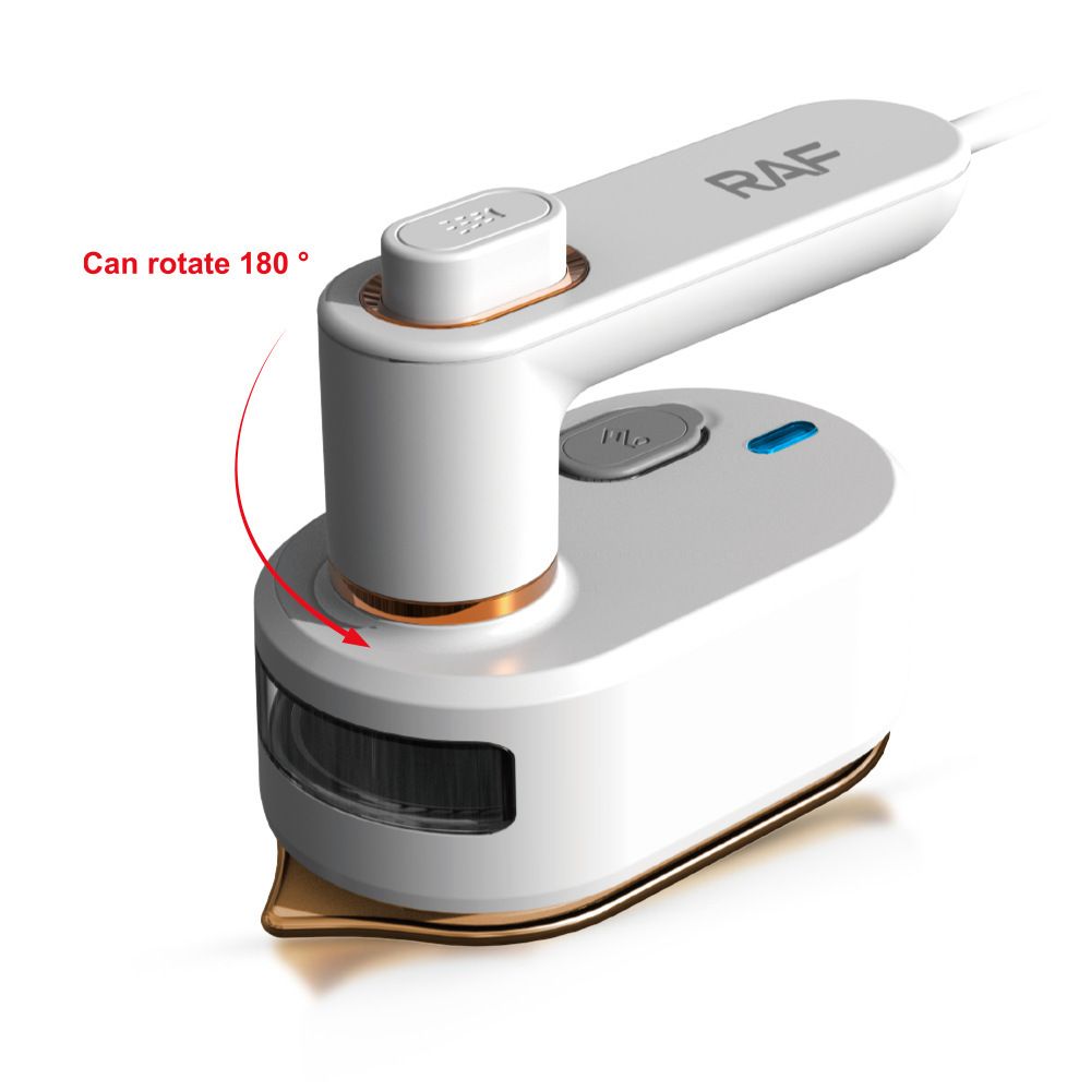 Portable Handheld Steam Iron – 180° Rotating Handle, Black