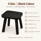 Solid Wood Mini Side Table and Stool – Black, 30x30x30cm
