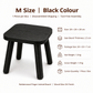 Solid Wood Mini Side Table and Stool – Black, 30x30x30cm
