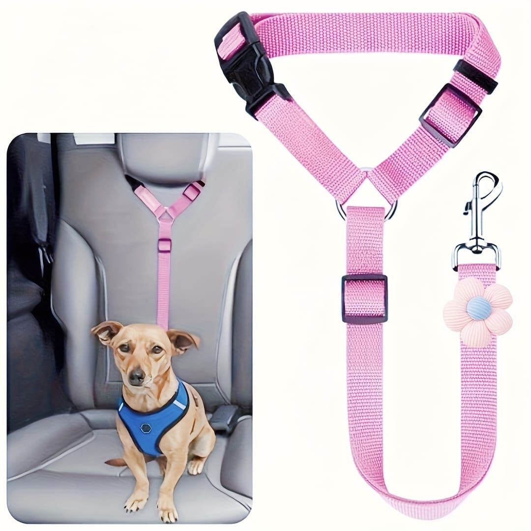 Dog Car Seat Belt – Adjustable Safety Restraint with Zinc Alloy Hook