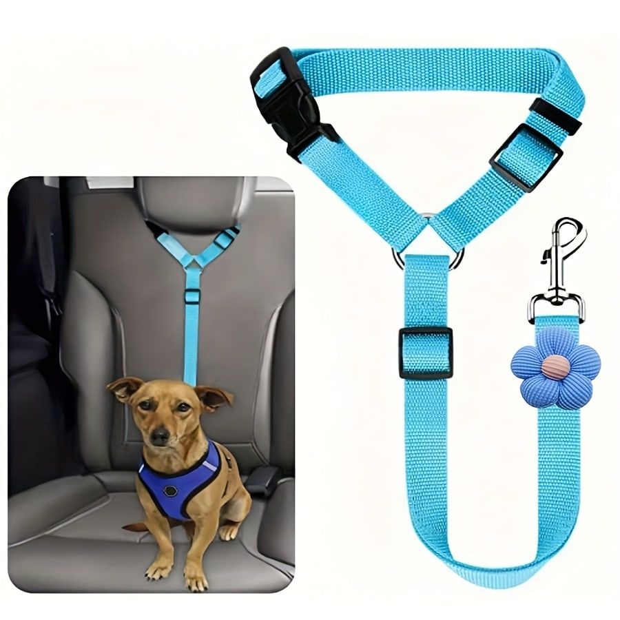 Dog Car Seat Belt – Adjustable Safety Restraint with Zinc Alloy Hook