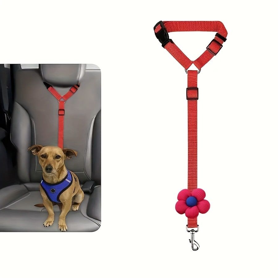 Dog Car Seat Belt – Adjustable Safety Restraint with Zinc Alloy Hook