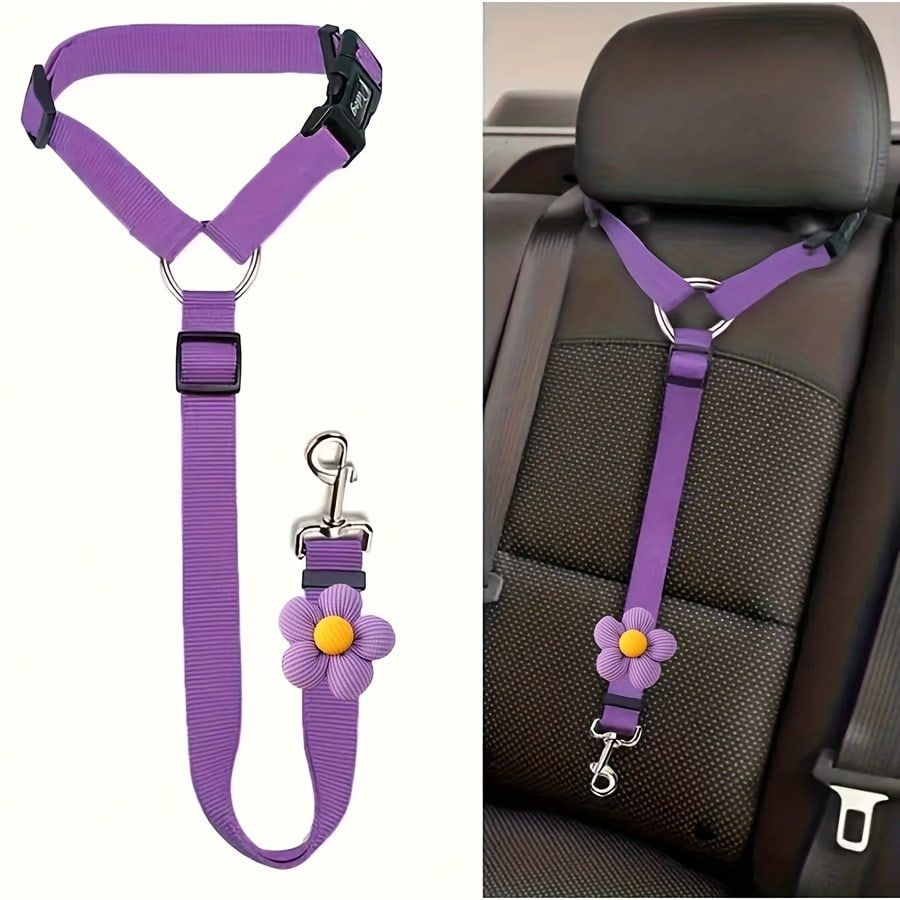 Dog Car Seat Belt – Adjustable Safety Restraint with Zinc Alloy Hook