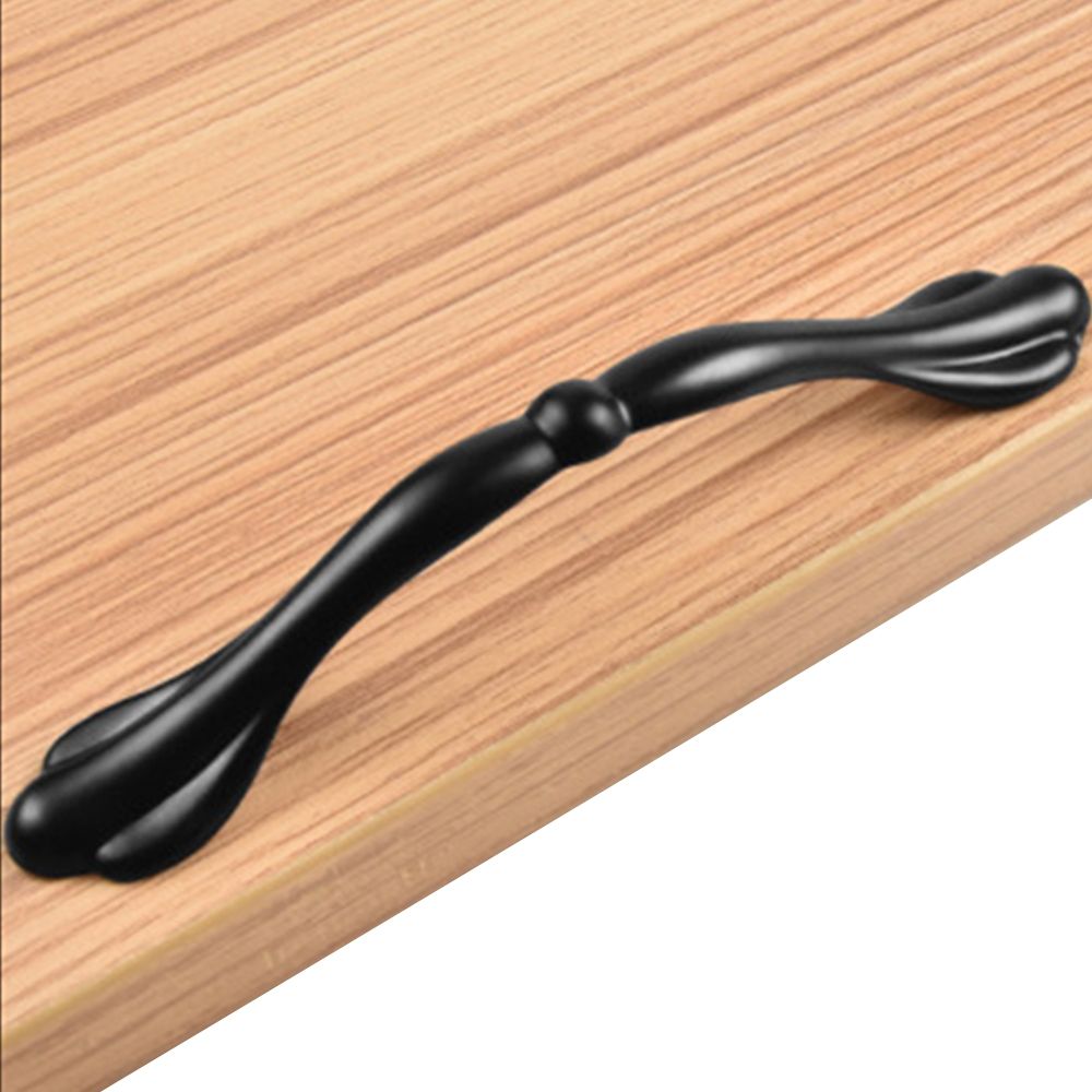 5 Pack Matte Black Zinc Alloy Cabinet Handles