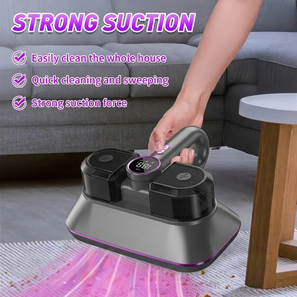 8000Pa Wireless Smart Mite Vacuum – HEPA, High-Frequency Tapping