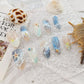 Blue Seaside Decorated False Nails – Seashell and Starfish