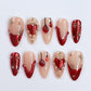 Cherry Heart Embellished Press-On Nails