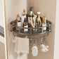 3-Tier Corner Shower Caddy with Hooks – Grey, Rust-Resistant