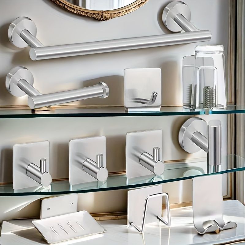 11 Piece Bathroom Shower Accessories Set – Silver Grey