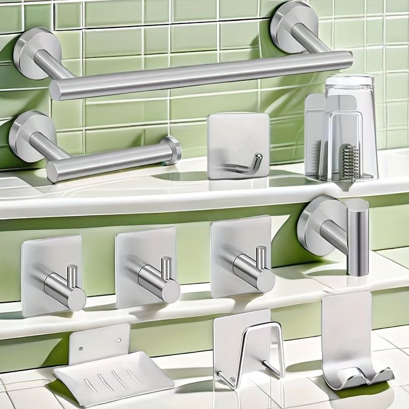 11 Piece Bathroom Shower Accessories Set – Silver Grey