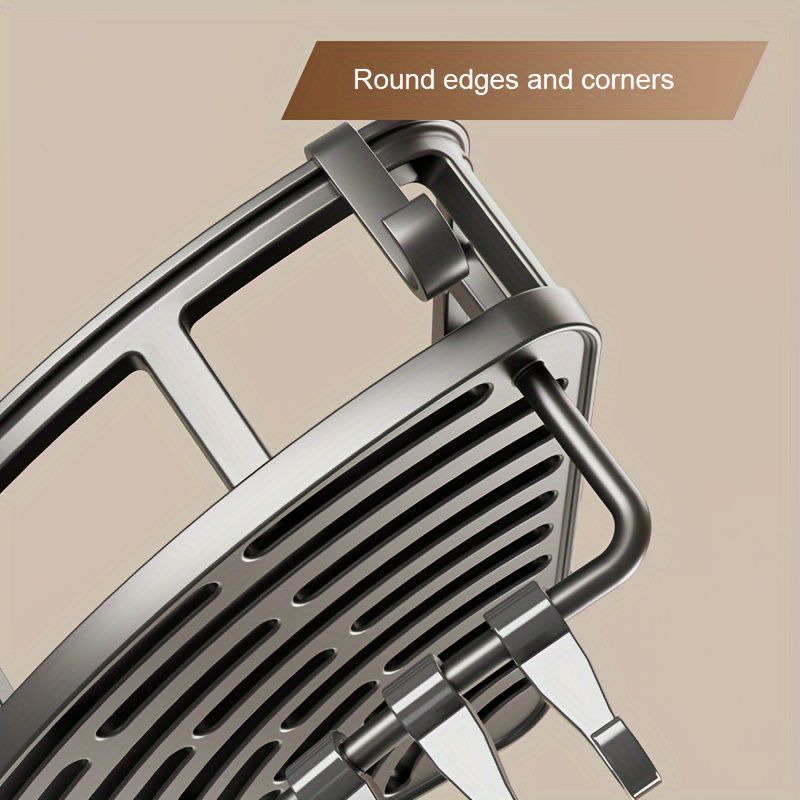 2-Tier Corner Shower Caddy with Hooks and Rod – Grey