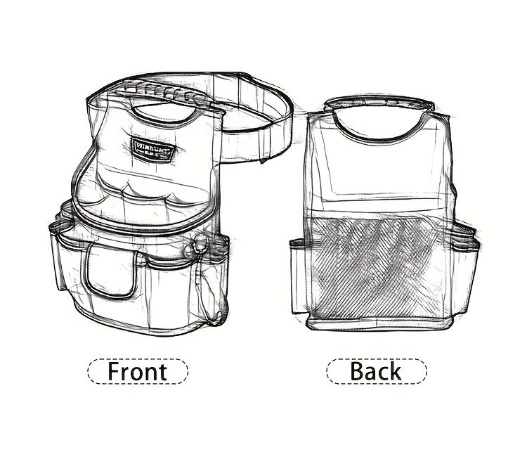 Tool Organiser Bag with Multiple Compartments – Black and Grey