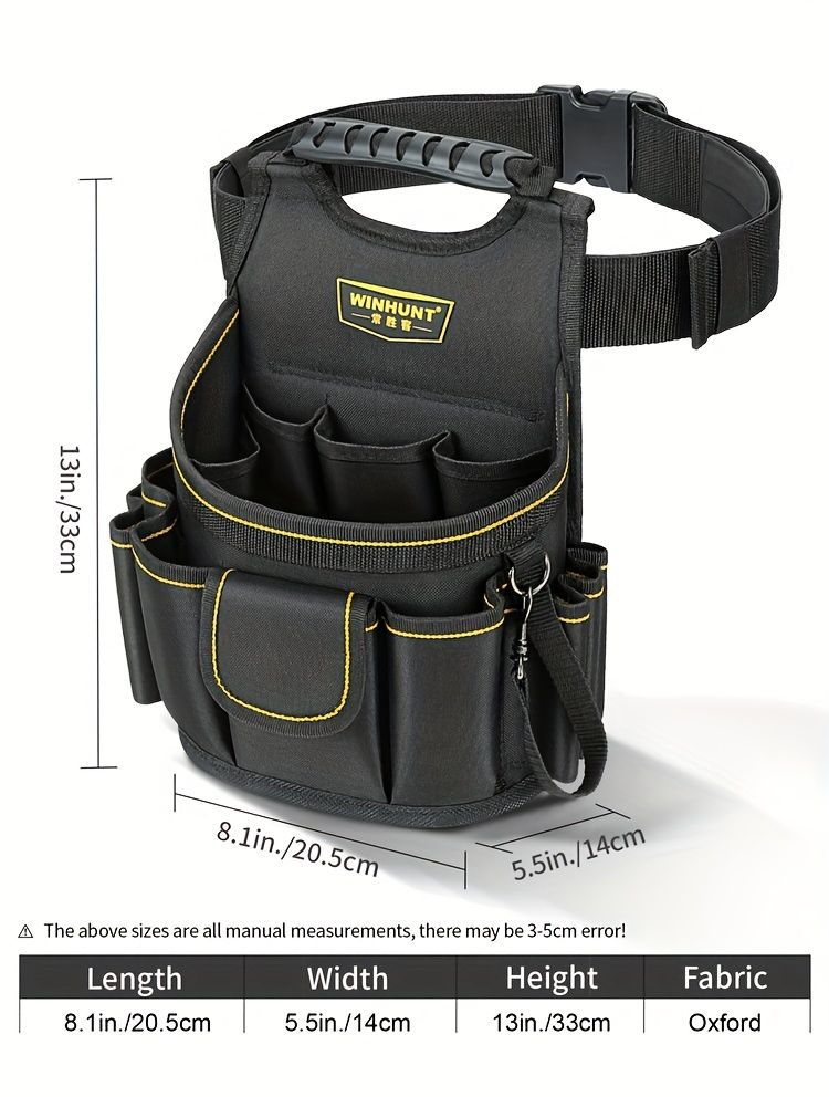 Tool Organiser Bag with Multiple Compartments – Black and Grey