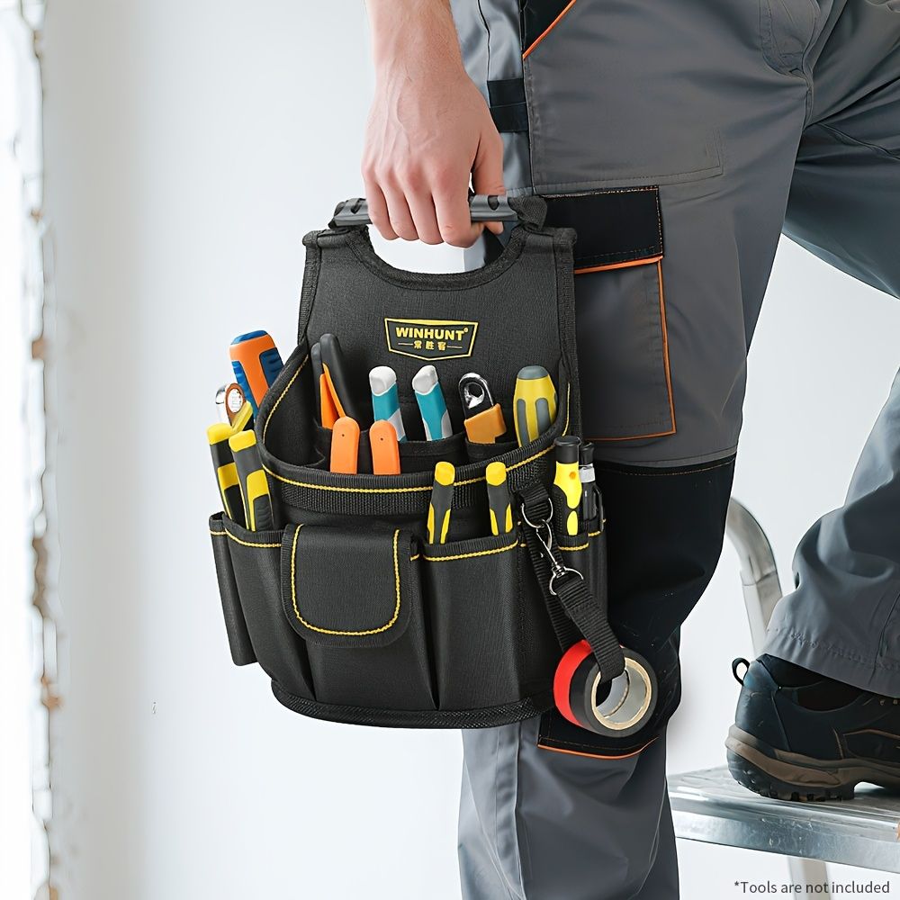 Tool Organiser Bag with Multiple Compartments – Black and Grey