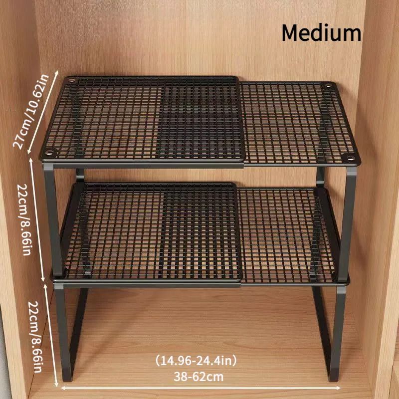 Adjustable Mesh Storage Shelves – Heavy Duty Layered Organiser