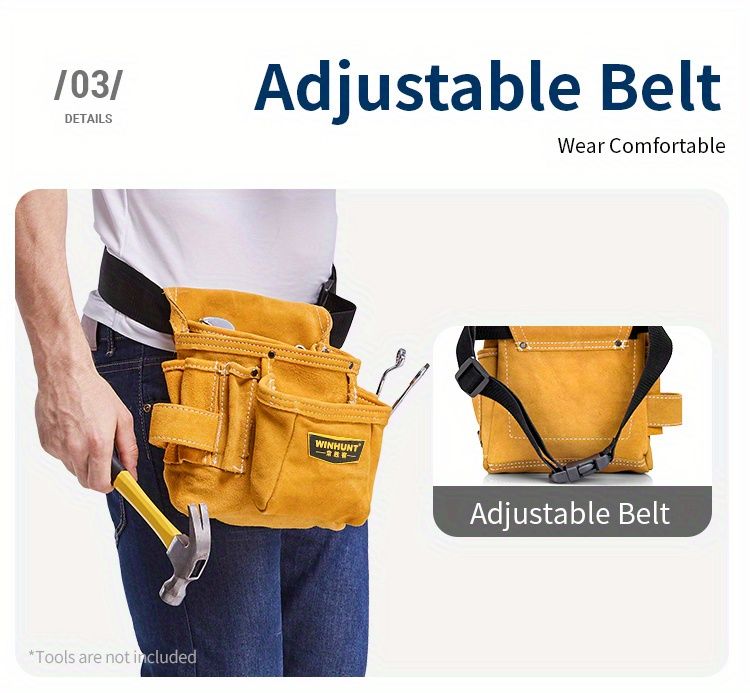 Adjustable Tool Belt – Yellow and Grey, for Tradies and DIY