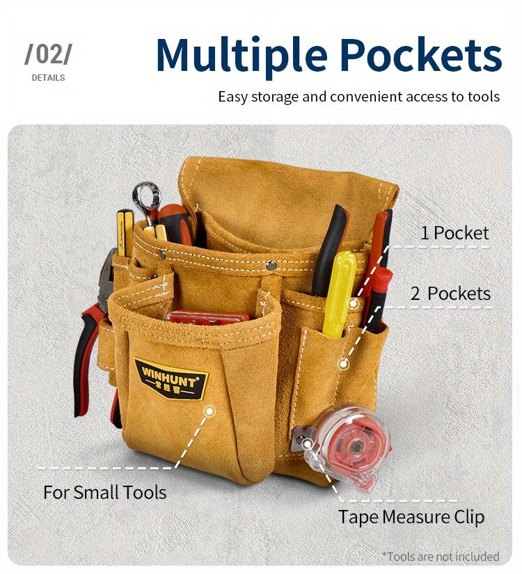 Adjustable Tool Belt – Yellow and Grey, for Tradies and DIY