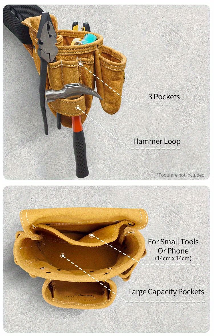 Adjustable Tool Belt – Yellow and Grey, for Tradies and DIY