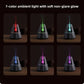 Flame Aroma Diffuser – 7 Colour LED, Black, Includes 2 Essential Oils