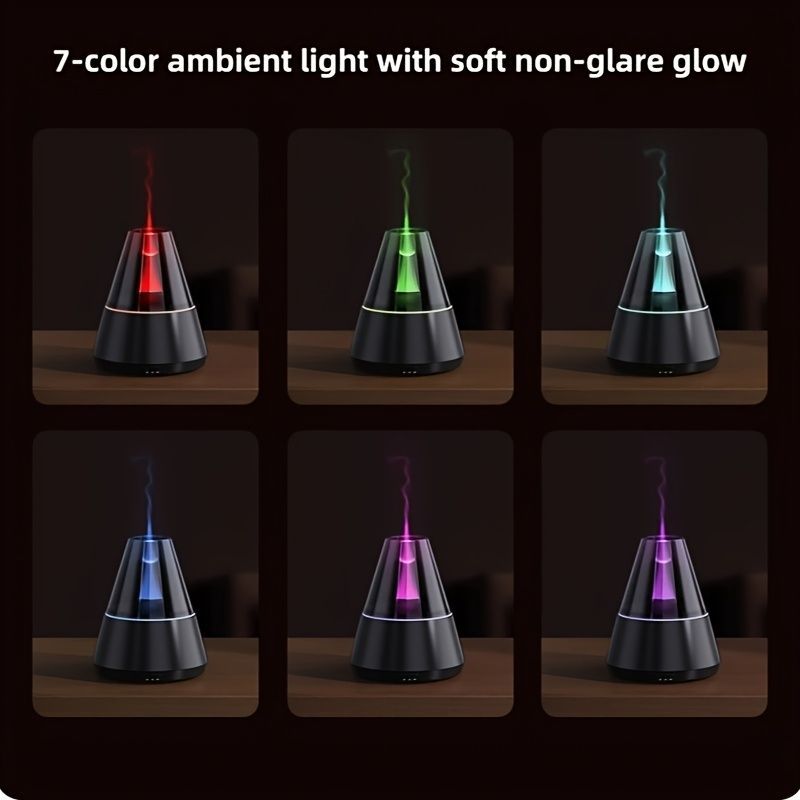 Flame Aroma Diffuser – 7 Colour LED, White, Includes 2 Essential Oils