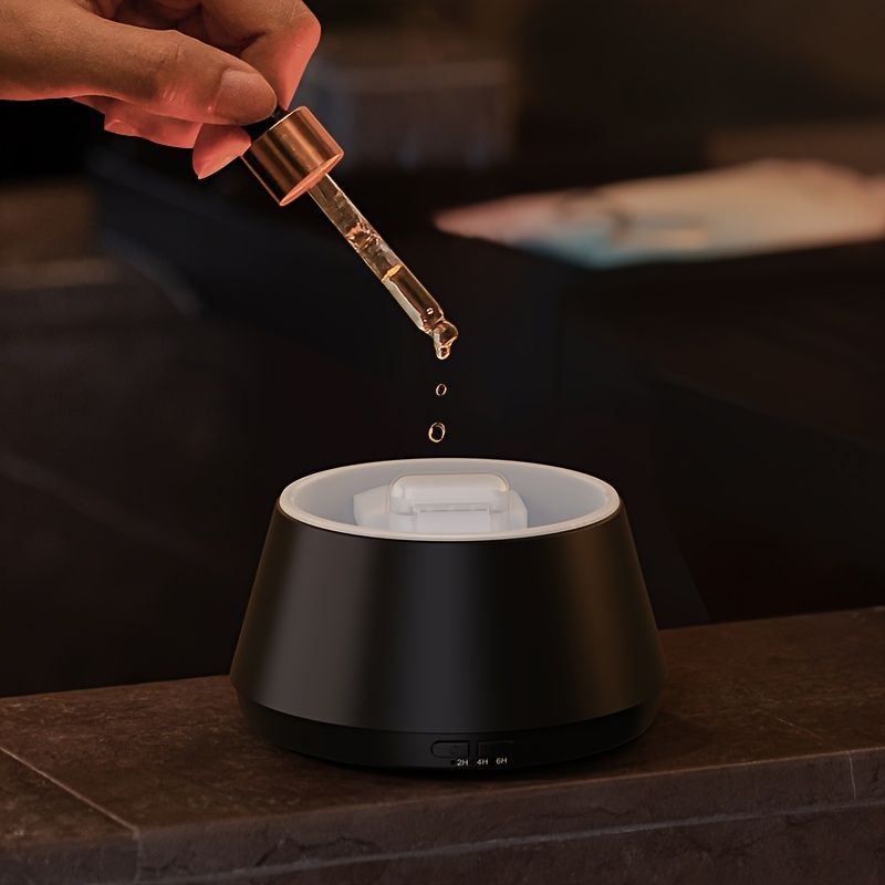 Flame Aroma Diffuser – 7 Colour LED, White, Includes 2 Essential Oils