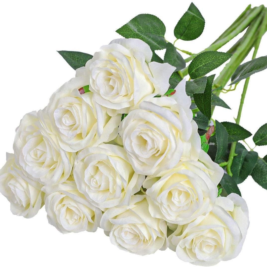 25 Piece Artificial Silk Rose Bouquet – Rose Pink, Large