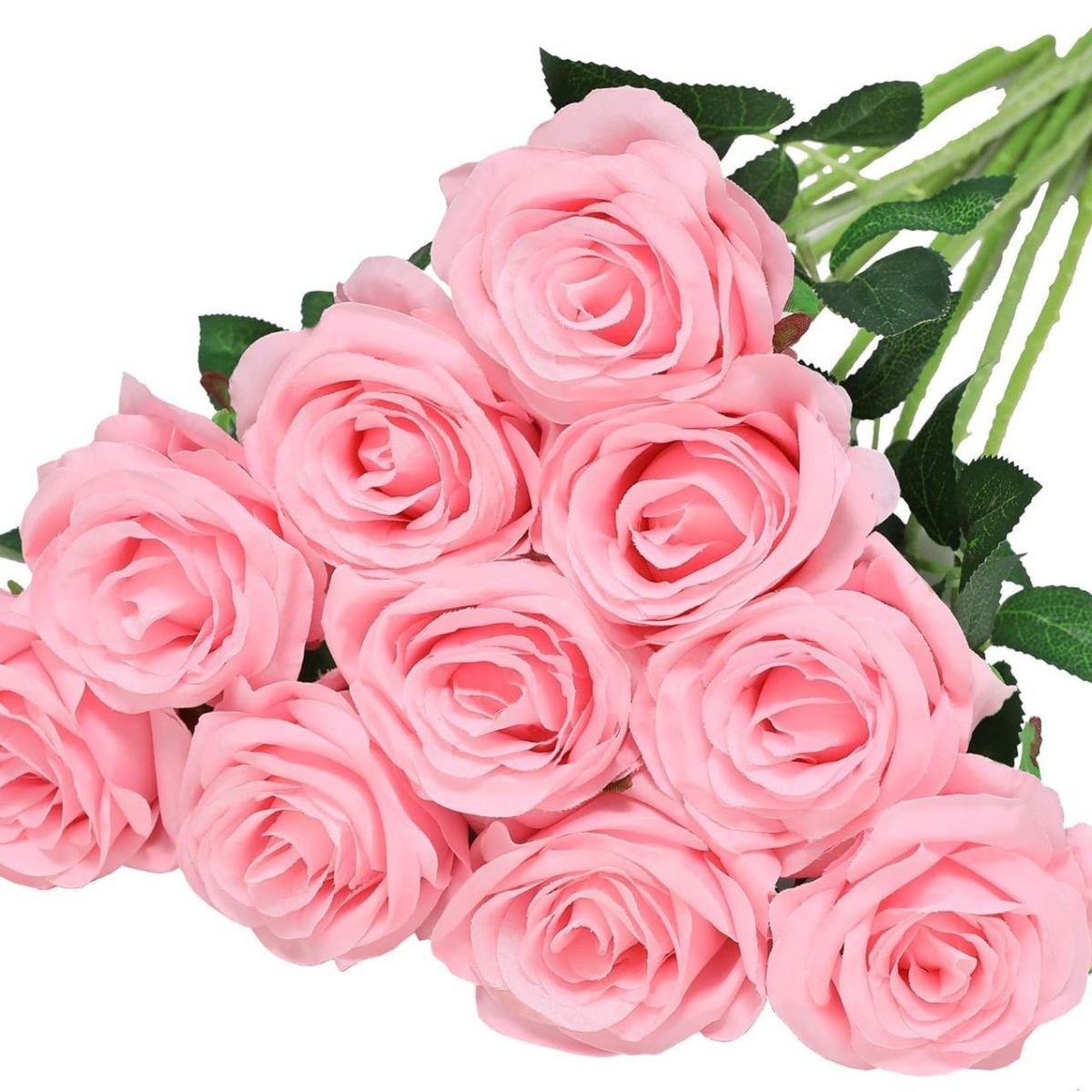 25 Piece Artificial Silk Rose Bouquet – Rose Pink, Large