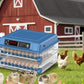 Egg incubator with digital display with farm in the background