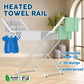 220W Electric Heated Towel Rack – 20 Bars, White and Silver