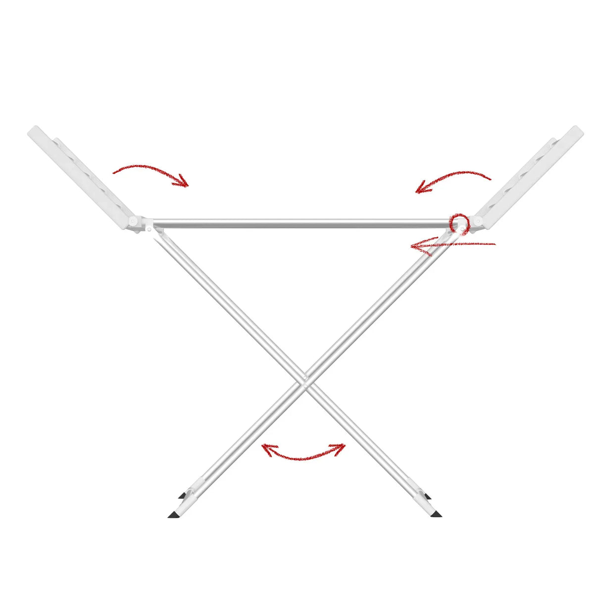 220W Electric Heated Towel Rack – 20 Bars, White and Silver