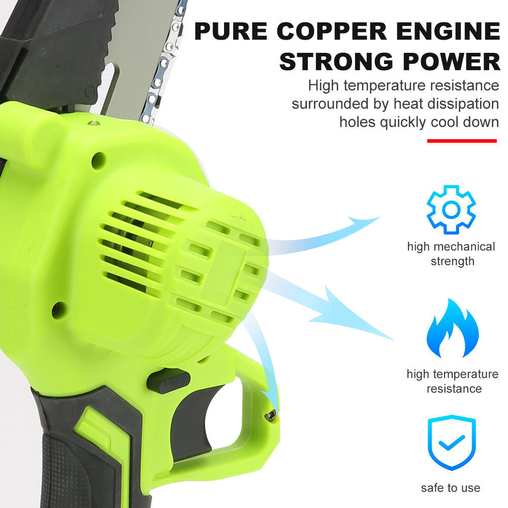 6 Inch Mini Cordless Electric Chainsaw with 2 Batteries