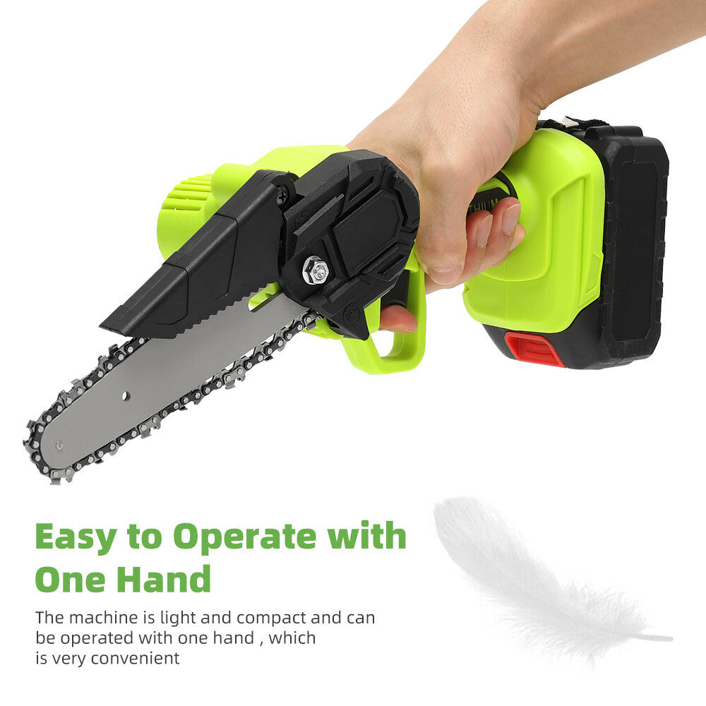 6 Inch Mini Cordless Electric Chainsaw with 2 Batteries