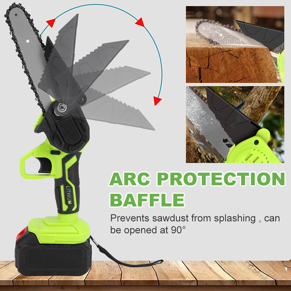 6 Inch Mini Cordless Electric Chainsaw with 2 Batteries