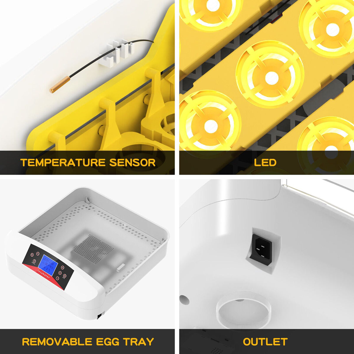 56 Egg Automatic Incubator – LED Digital Display, Chicken and Duck