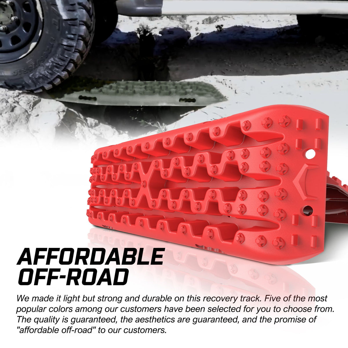 Recovery Tracks Kit with Carry Bag and Mounting Pins – 10T, Red