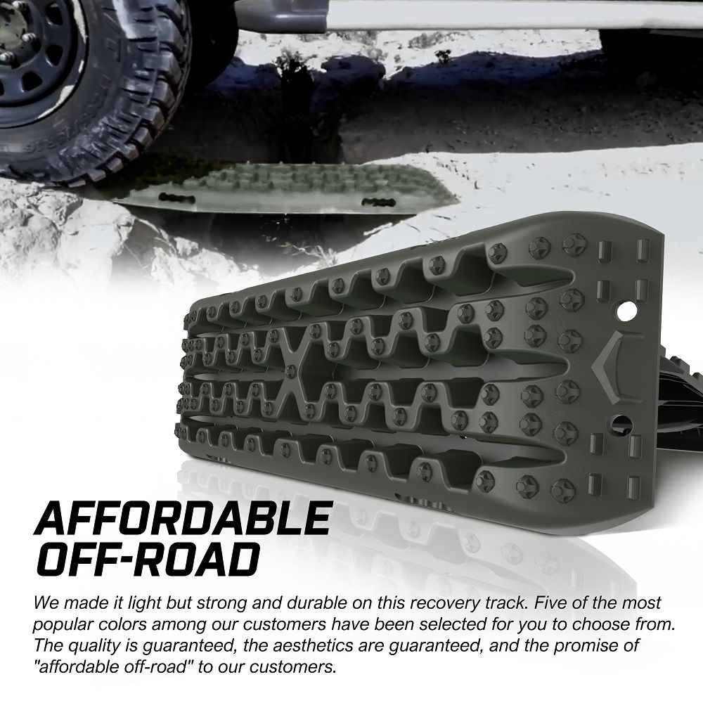 Recovery Tracks Kit with Carry Bag and Mounting Pins – 10T, Olive