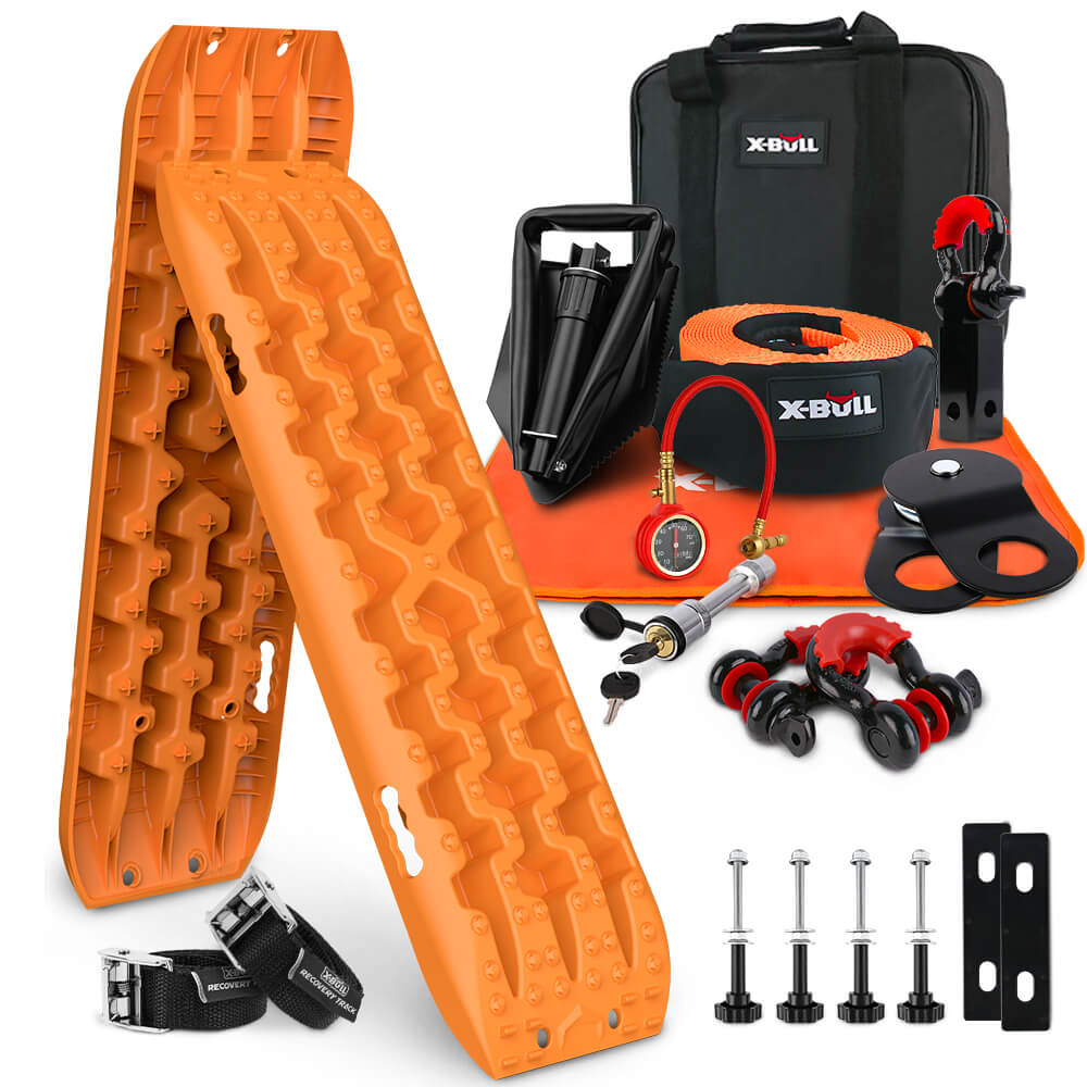 Winch Recovery Kit with 2 Recovery Tracks, Mounting Pins and Snatch Strap
