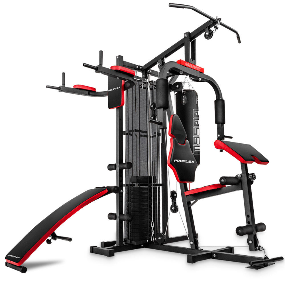 Multi-Station Home Gym – Weight Bench Press Set 148lbs