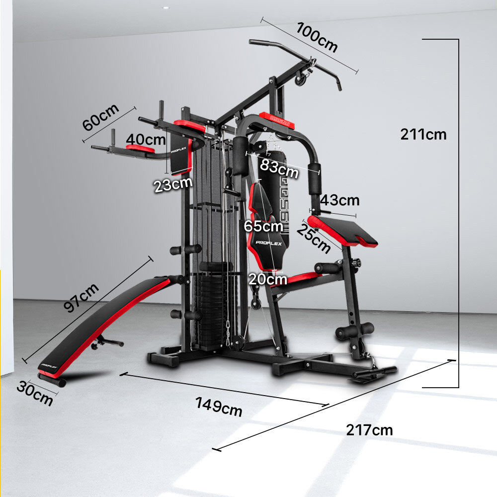 Multi-Station Home Gym – Weight Bench Press Set 148lbs