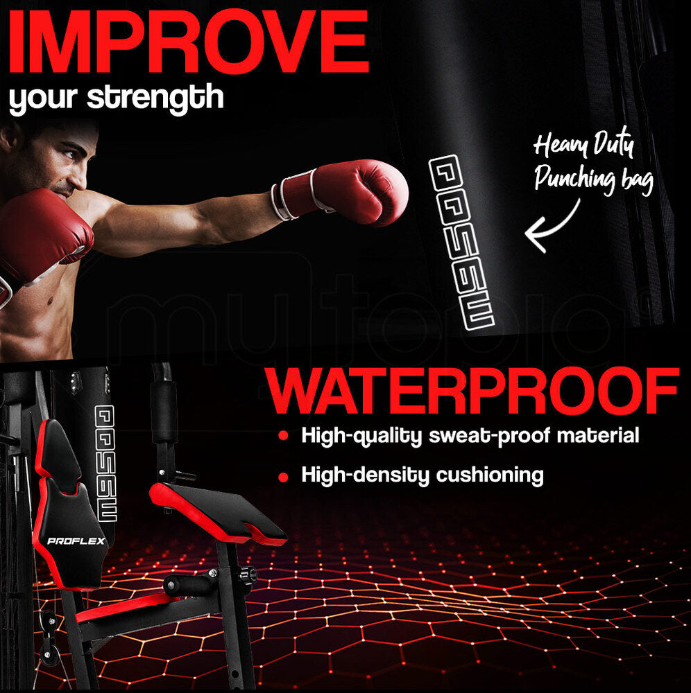 Multi-Station Home Gym – Weight Bench Press Set 148lbs