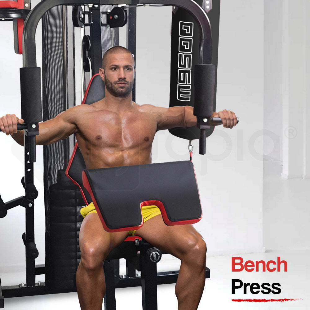 Multi-Station Home Gym – Weight Bench Press Set 148lbs