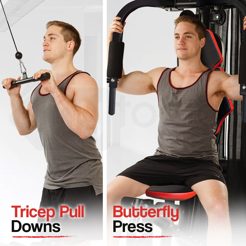 Multi-Station Home Gym – Weight Bench Press Set 148lbs