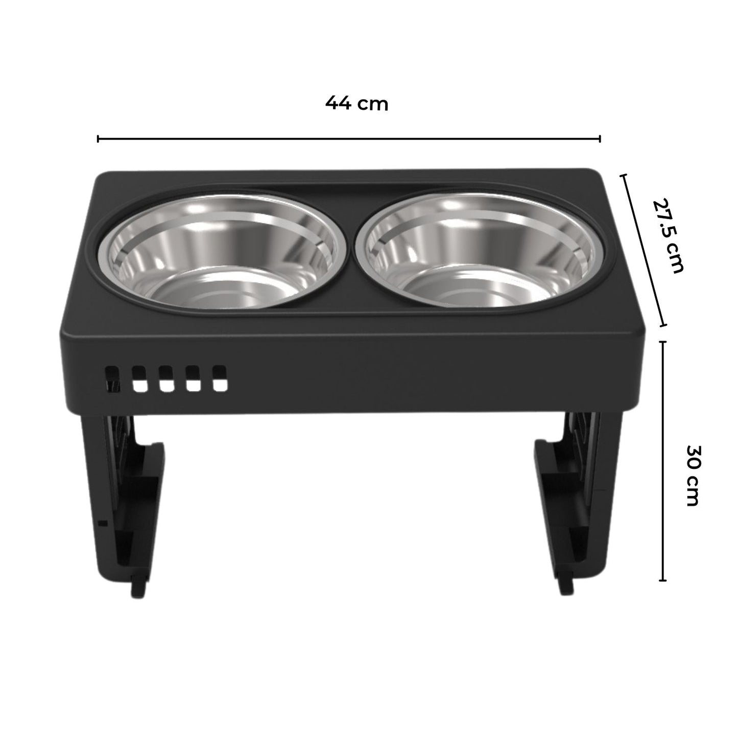 Elevated Raised Pet Feeder with Double Bowl (Black) FI-FD-119-SY