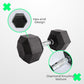 Rubber Hex Dumbbells (5KG x 2)